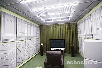 Панели ЭхоКор в комнате прослушивания